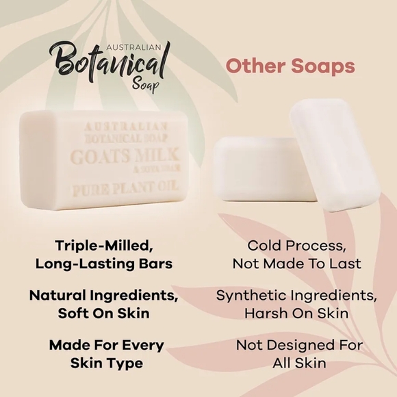 4 Australian Botanical Soap Goat Milk Soap Bars w/Soya Bean Natural Soap - Picture 6 of 7